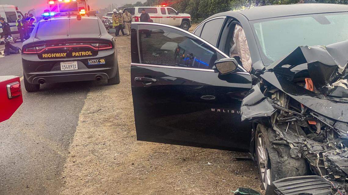 One woman was killed and several others, including children, were seriously injured Wednesday morning in a two-car crash near Fowler, California Highway Patrol reported.