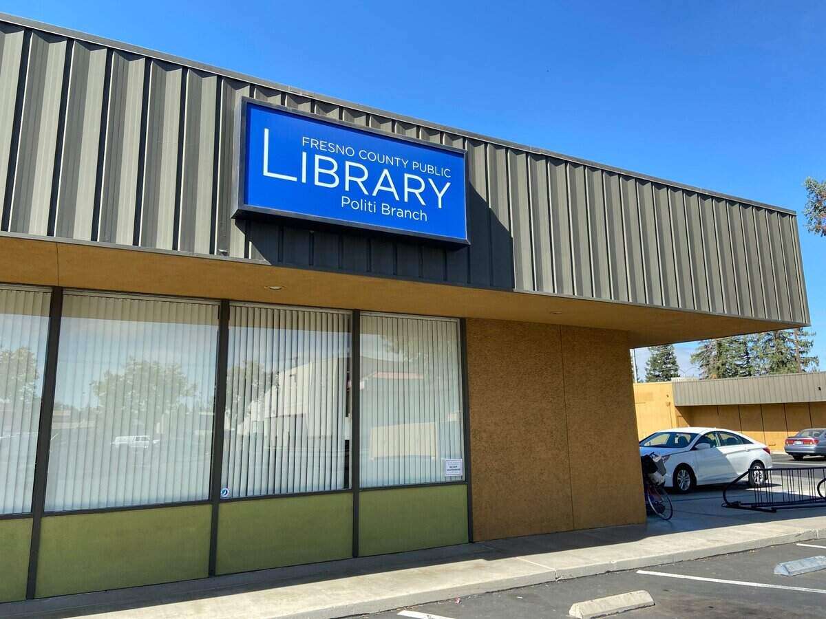The Politi Branch of the Fresno County Public Library, tucked inside a strip mall on the southwest corner of First Street and Bullard Avenue in northeast Fresno. Supporters have long eyed a move to a larger, more visible space.