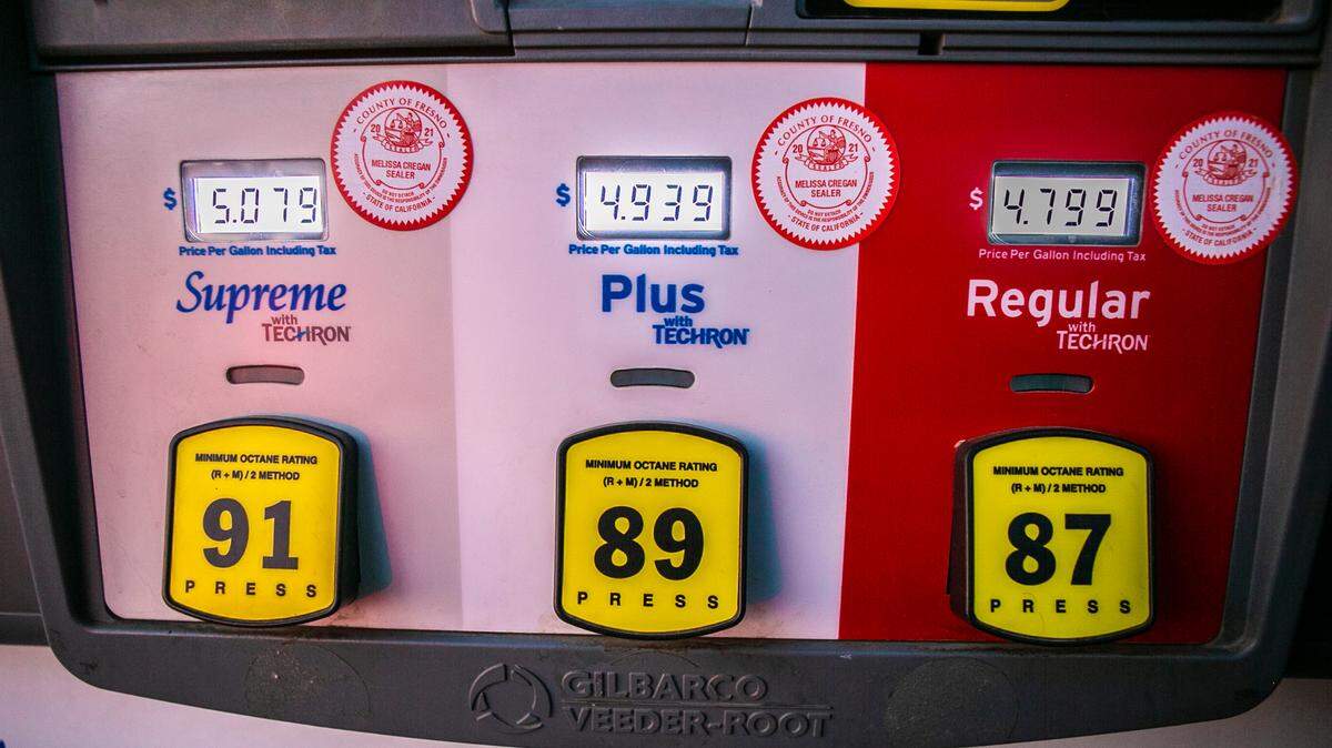 The current average price for regular gas in California is about $4.63, according to the map, which pulls data from AAA.
