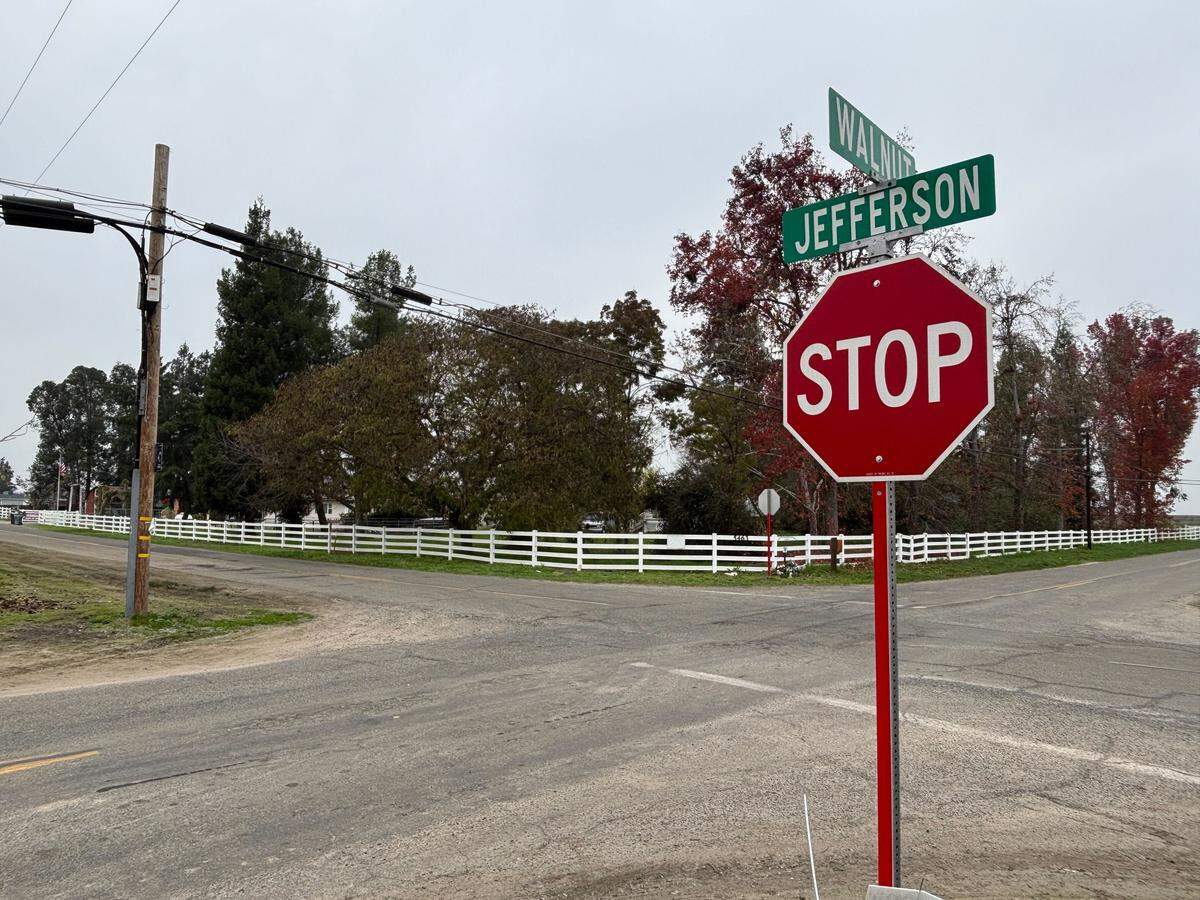 The collision occurred at the intersection of Jefferson Avenue and Walnut Avenue, northeast of Easton. Photographed Dec. 18, 2025.