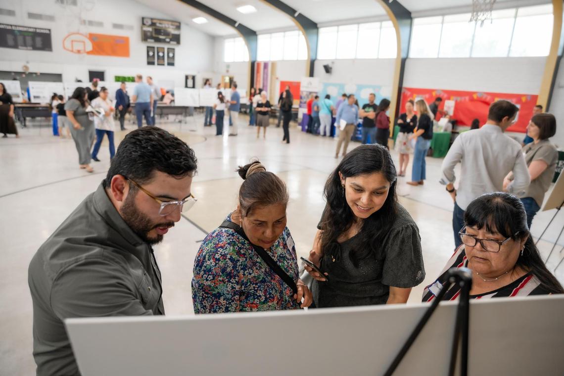 Intersect’s Community Open House in Cantua Creek on April 24, 2025. Intersect employee shared project information with community members.