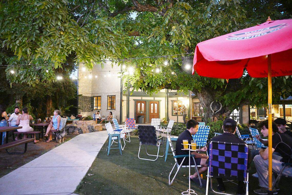 The Backyard Social Club located along Clovis Avenue features a spacious back patio area with the focus on a black walnut tree said to be well over 100 years old. Photographed Tuesday, Sept. 22, 2025 in Clovis.