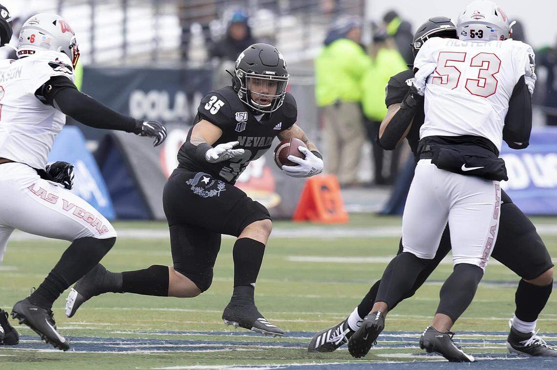 Nevada running back Toa Taua is averaging 6.1 yards per carry, the highest in the Mountain West Conference among backs with 30 or more carries.