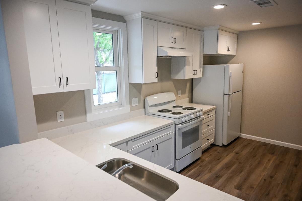 A fully renovated kitchen is now ready for new tenants in one of the century-old homes in Fresno’s Armenia Town.