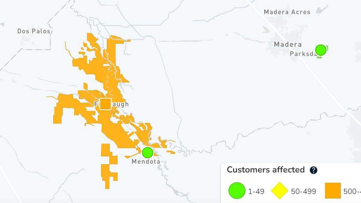 PG&E was nvestigating a power outage for 3,500 customers in Firebaugh on Tuesday afternoon.