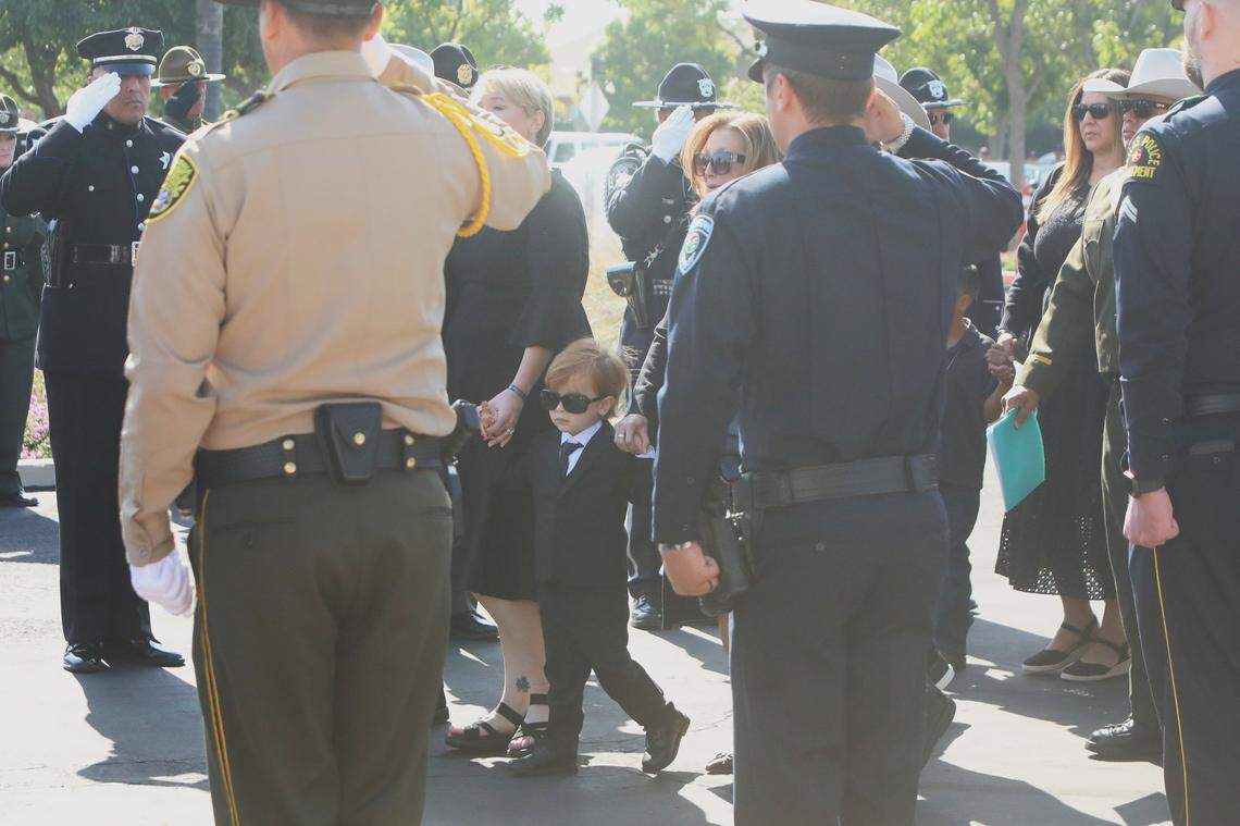 Family, law enforcement and community gathered Tuesday, April 28, 2026, in Visalia to remember Tulare County deputy Randy Hoppert’s service and sacrifice after the fatal April ambush in north Porterville.