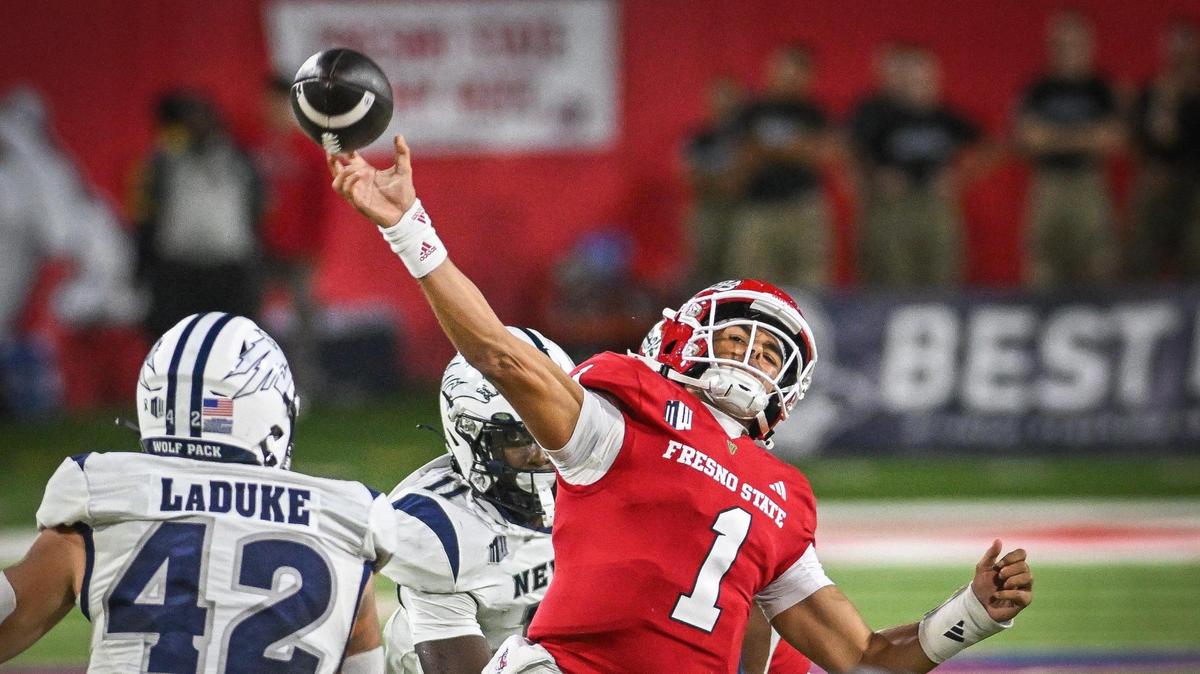 File photo of Fresno State quarterback Mikey Keene, pictured in action earlier this season.