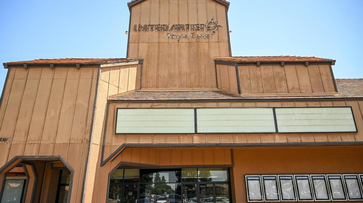 The building that once was the UA Clovis Movies 8 is shown closed up on Villa Avenue near Shaw Avenue in Clovis on Monday, July 7, 2025. The Regal Cinemas location, formerly known as United Artists, closed last month.