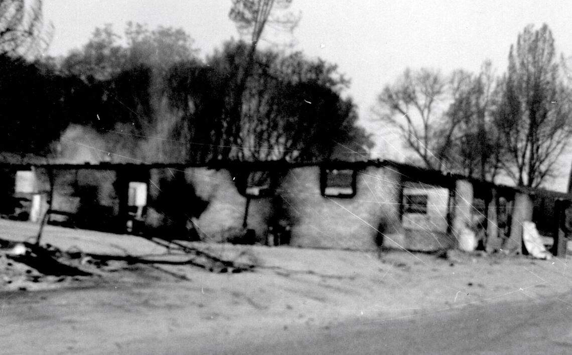Neufeld’s store in the wake of the Harlow Fire in July 1961.