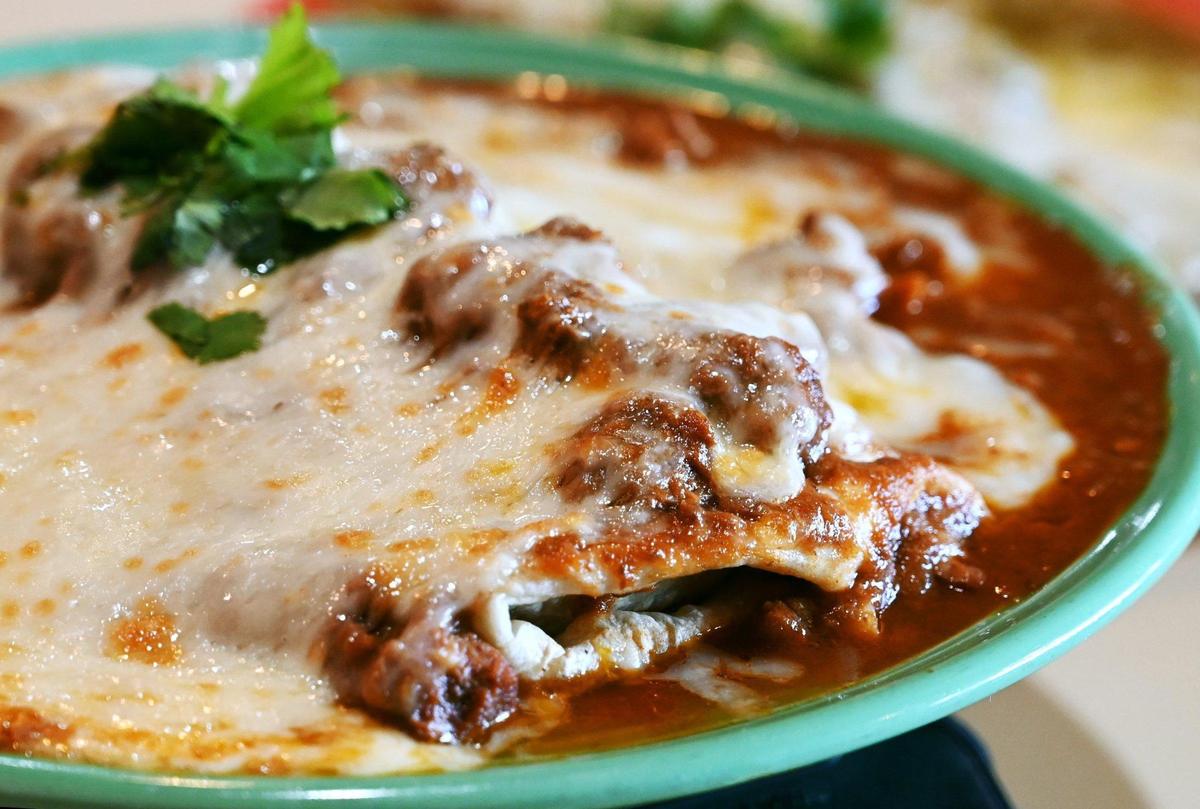 The Fancy Burrito with chile con carne is a popular favorite at Sal’s Mexican Restauran, though you can get it with chile verde or half and half of each too.