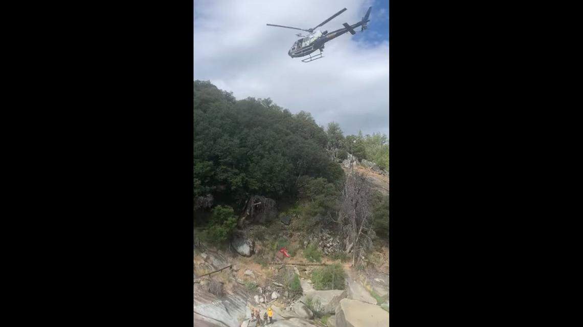 An injured teen was rescued on Sunday, June 12, 2022, at Angel Falls, near Bass Lake.