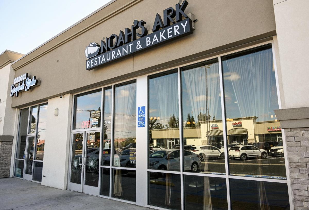 Fresno police are investigating a potential hate crime at Noah’s Ark Restaurant & Bakery the glass doors were broken Tuesday morning, Oct. 10, 2023.
