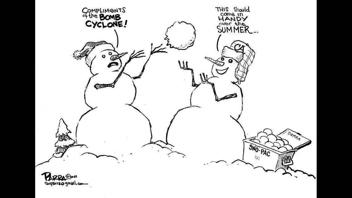 Snow job: Sierra Nevada snowpack’s characters as seen by opinion cartoonist SW Parra