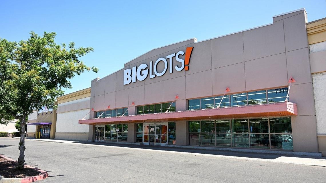 The Big Lots store on Blackstone Avenue in north Fresno photographed on Wednesday, July 17, 2024. The discount retailer plans to shut down 35 to 40 stores this year to deal with its worsening financial situation.