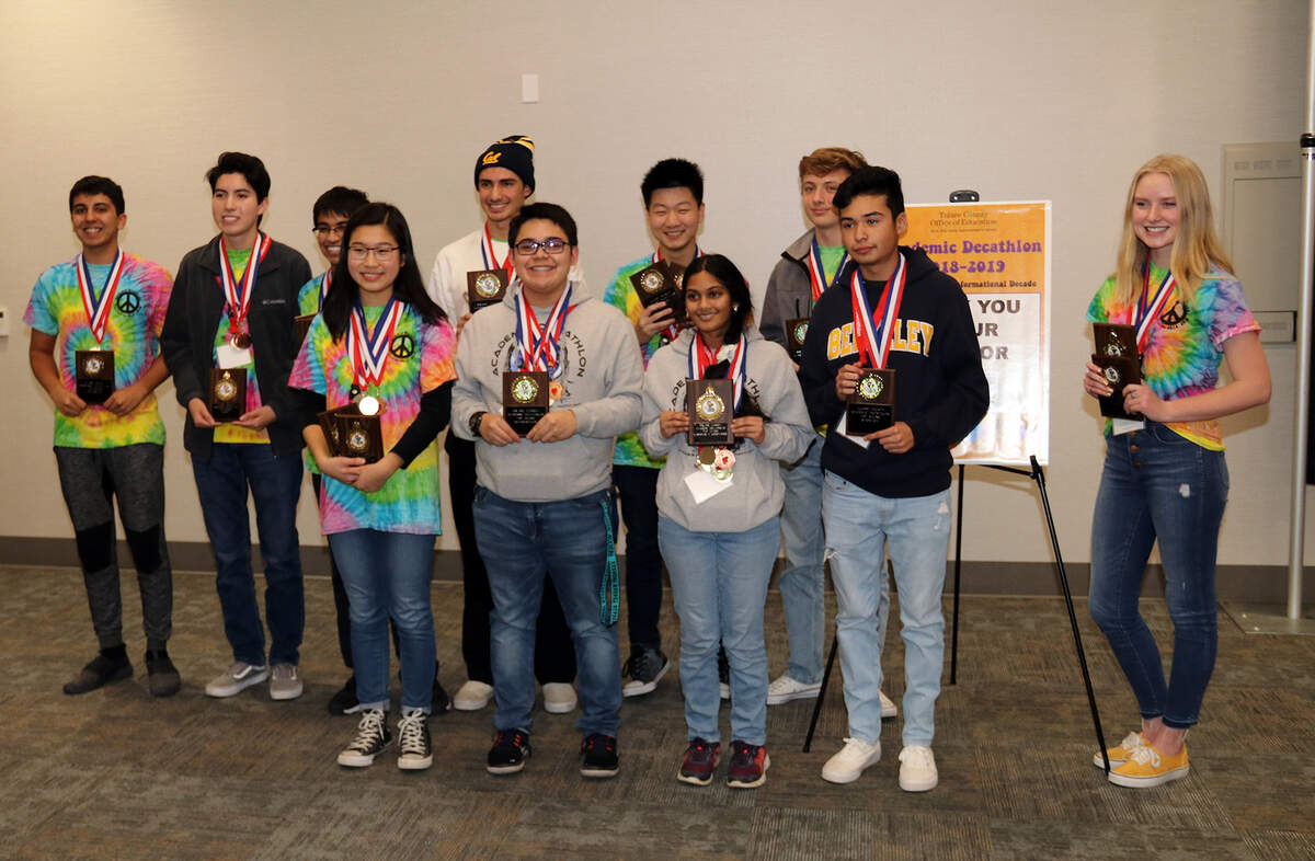 Tulare County Academic Decathlon category winners.
