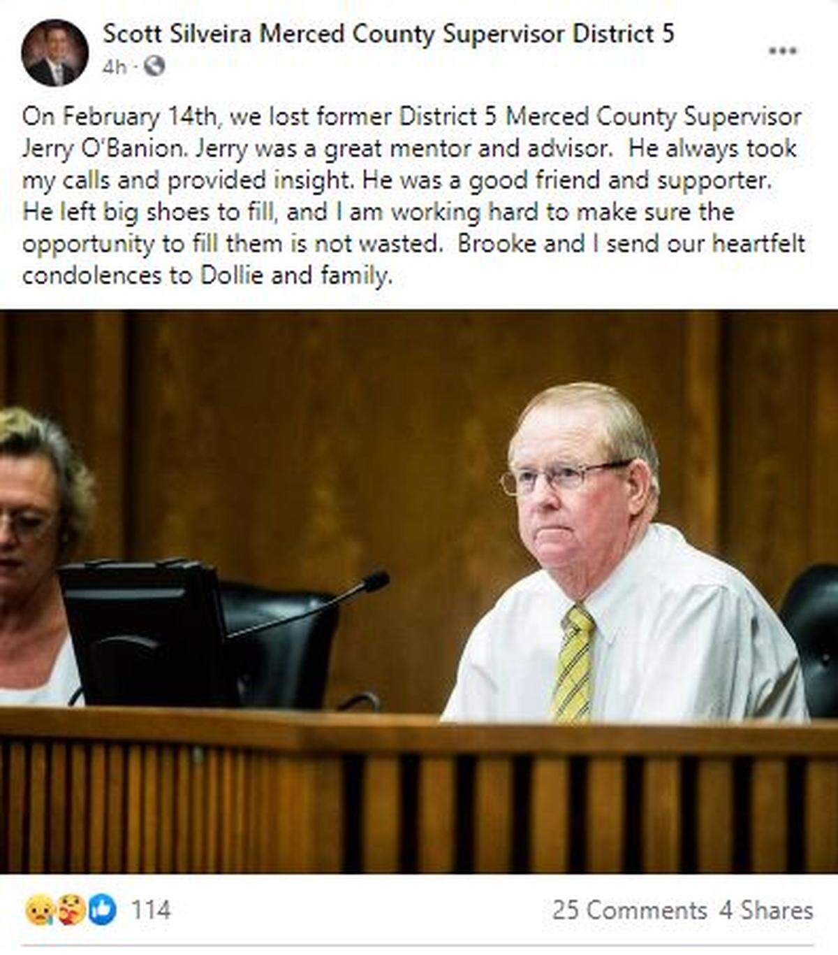 Screenshot -- Supervisor Scott Silveira FB page