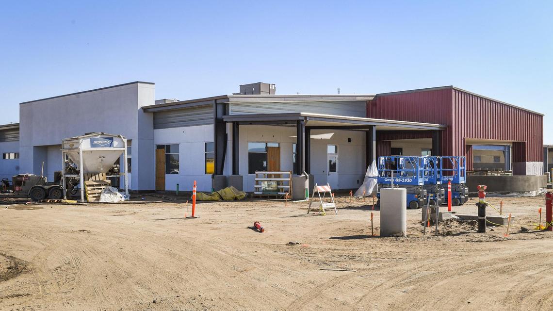 The City of Fresno’s animal shelter is shown under construction near Fresno Yosemite International Airport on Wednesday, Oct. 13, 2021.