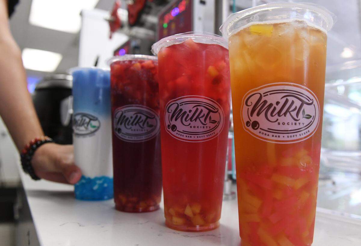 MilkT Society has opened at Nees and Cedar avenues, offering a wide selection of boba-infused drinks in a welcoming atmosphere. Photographed Thursday, July 15, 2021 in Fresno.