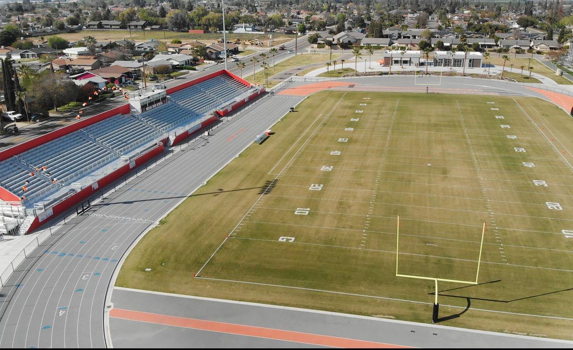 Selma High School’s new football stadium and track, shown Friday, March 26, 2021 in Selma.
