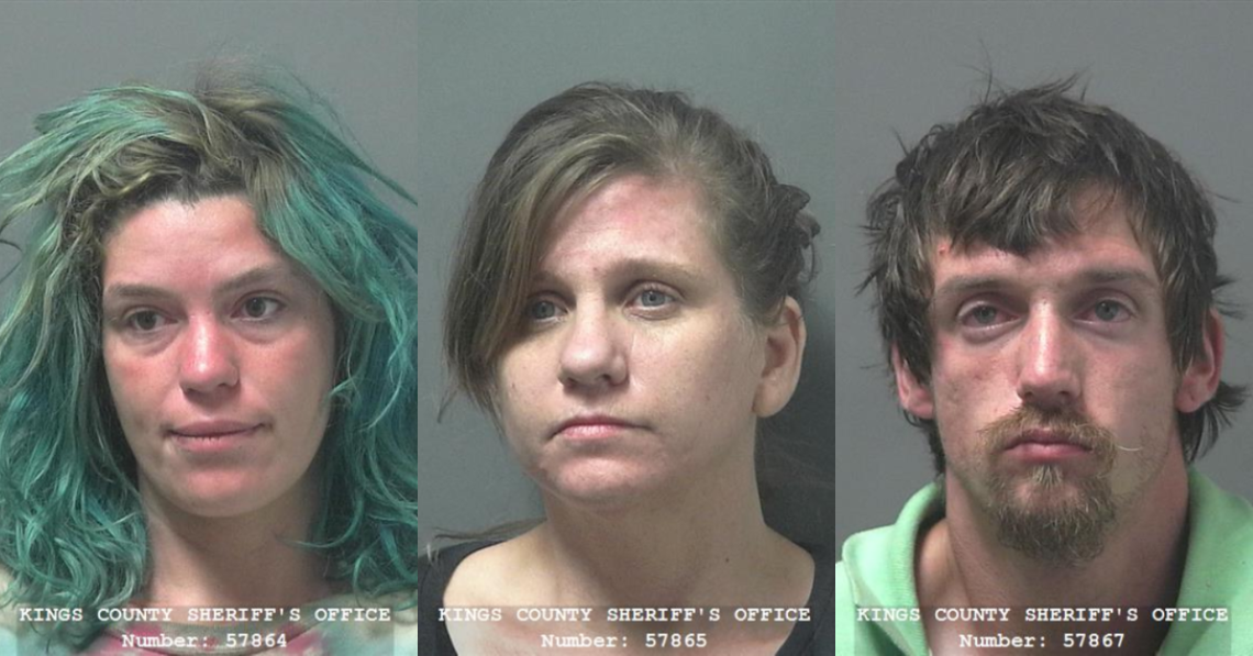 From left, Samantha Lovett, Heidi Brindle-Alvarez, and Sean Frain, all of Visalia, were arrested after allegedly leading Lemoore police on a chase that caused a lockdown at West Hills College Lemoore.