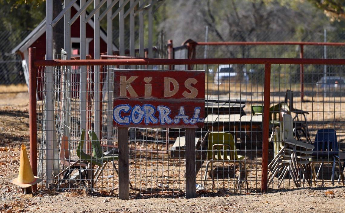 The Kids Corral at the Coarsegold Rodeo Grounds is seen Friday, Nov. 8, 2024 near Coarsegold. New owners Ryan and Melissa Stewrd have plans to rejuvenate the rodeo.