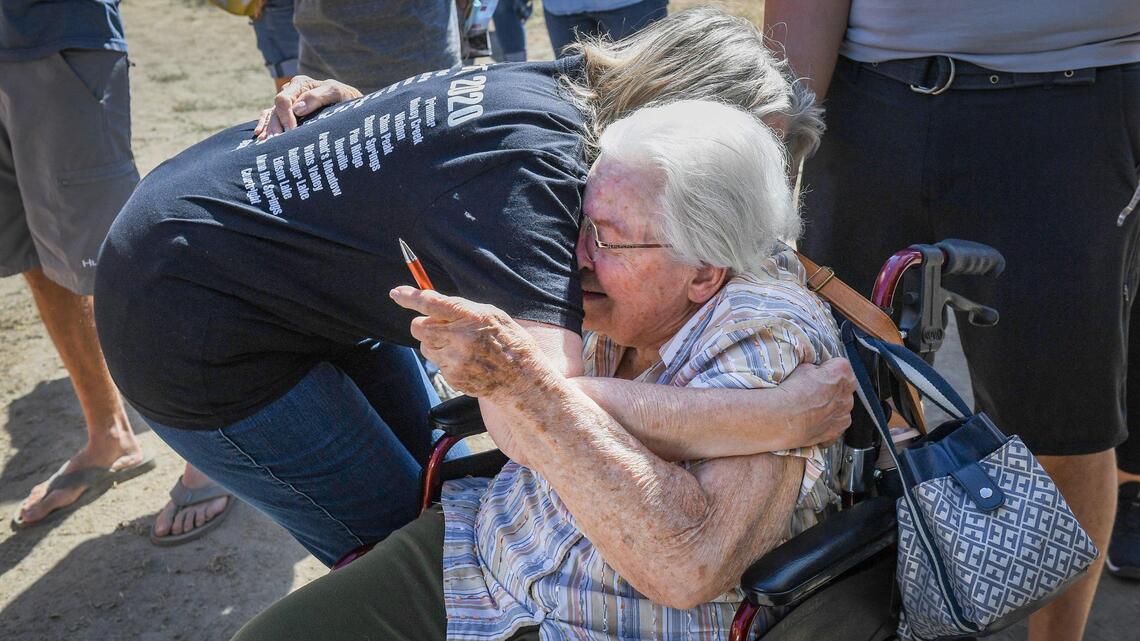 A year after the Creek Fire, survivors gather to support and celebrate ‘baby steps’ forward
