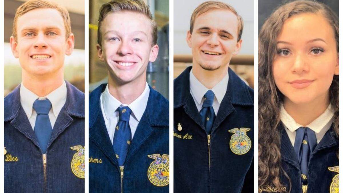 FFA honorees Peter Bliss, Spencer Stephens, Hunter Aue and Alyssa Loredo are shown.