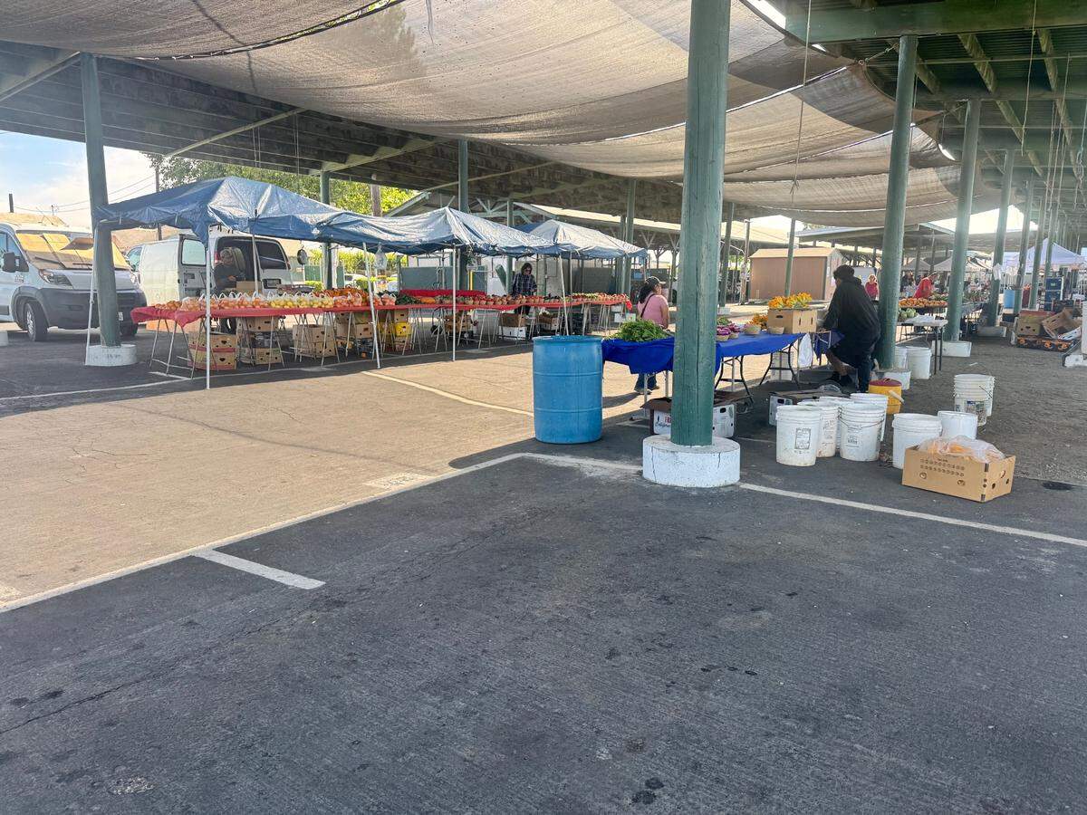 Vendors at the Cherry Avenue auction in Fresno County.