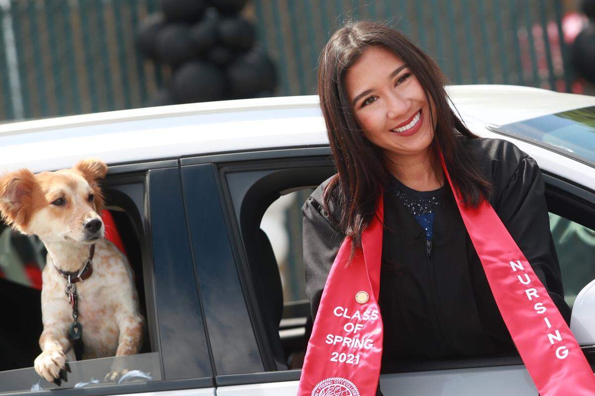 Xenia A. Guerrero graduated from the Fresno City College Registered Nursing program on Saturday, (May 22) during a drive-thru Class of Spring 2021 Nursing Pinning Ceremony at Fresno City College.