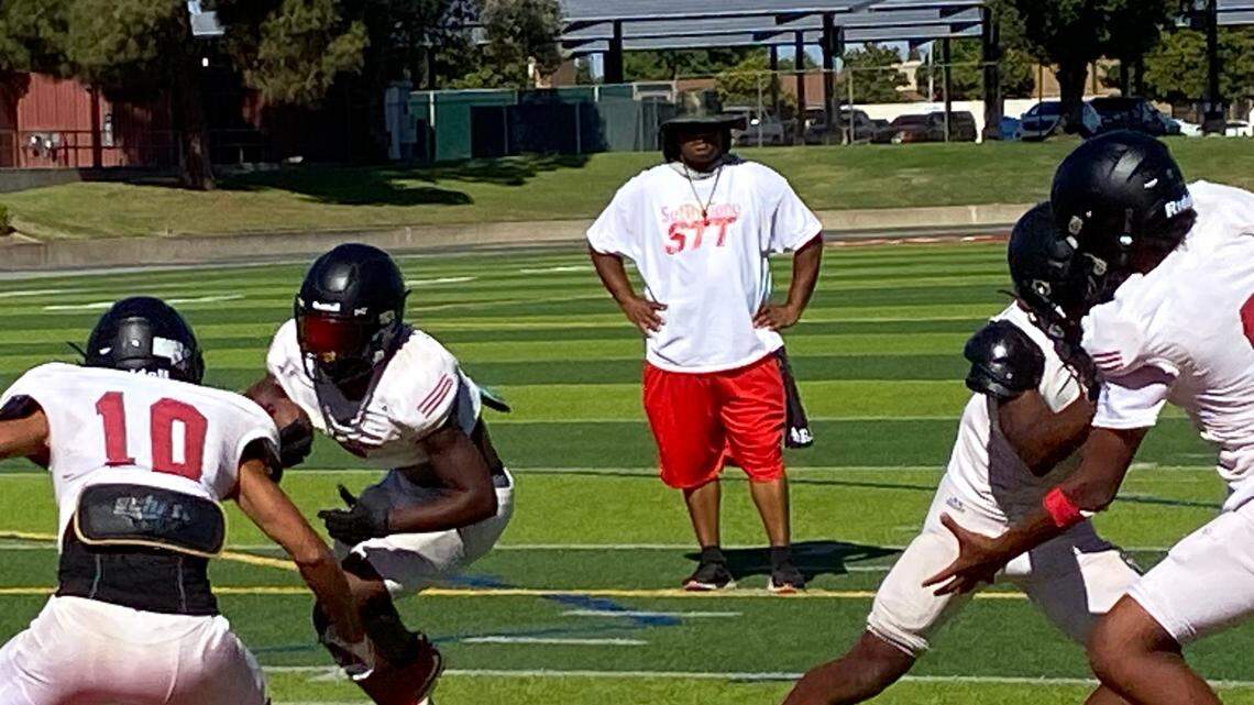 The McLane High football team gears up for the 2023 high school football season. The Highlanders open at Porterville on Aug. 18, 2023.