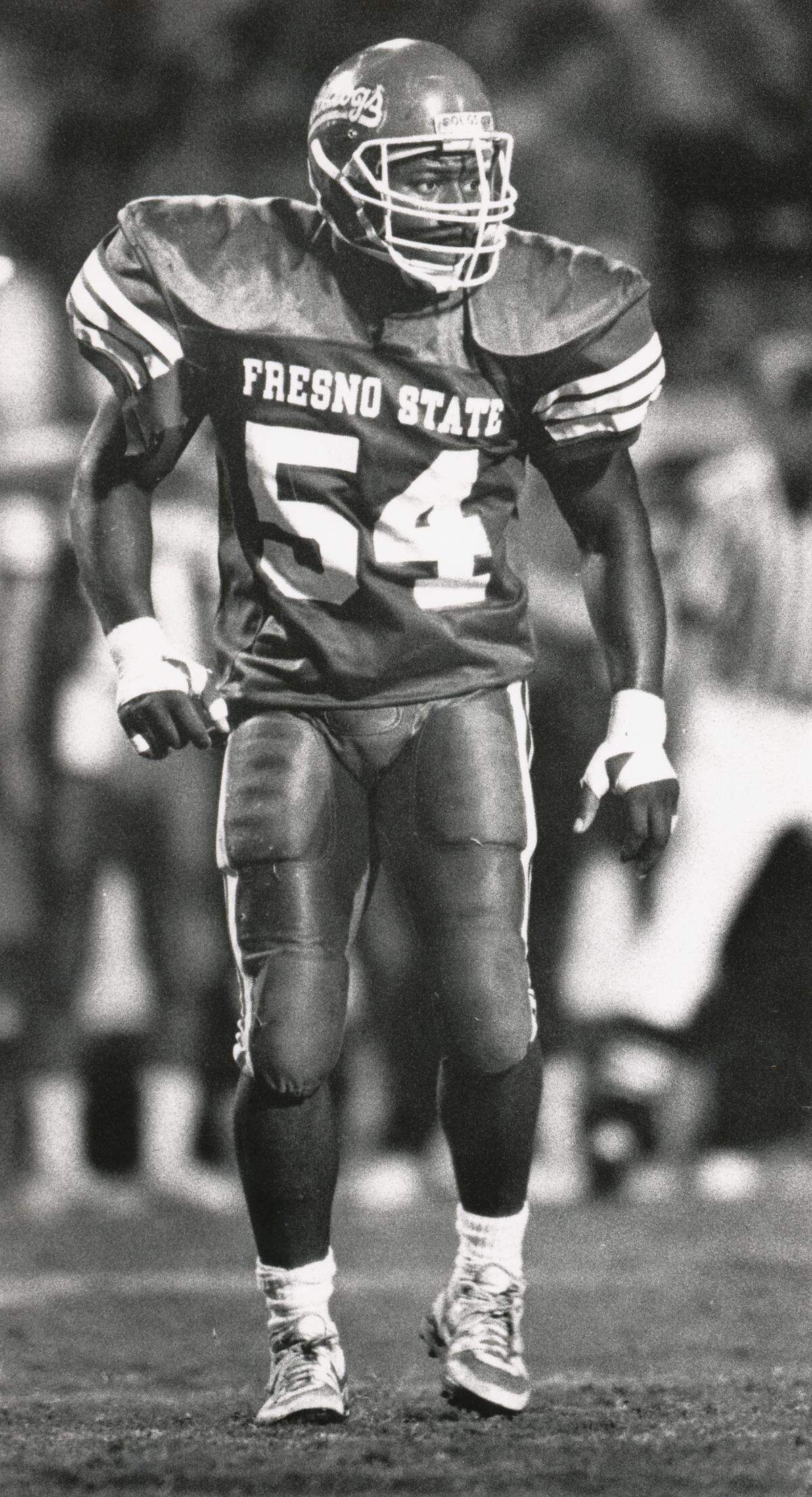 Fresno State linebacker Ron Cox had a school-record 28 sacks in 1989.