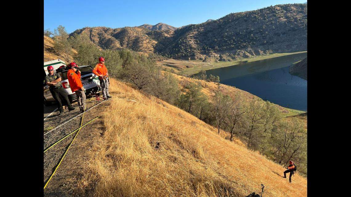 The Fresno County Sheriff’s Office released photos of the crash site where missing Selma woman Jolissa Fuentes was found Monday, Oct. 10, 2022, at a site where a car she was in crashed down a hill.