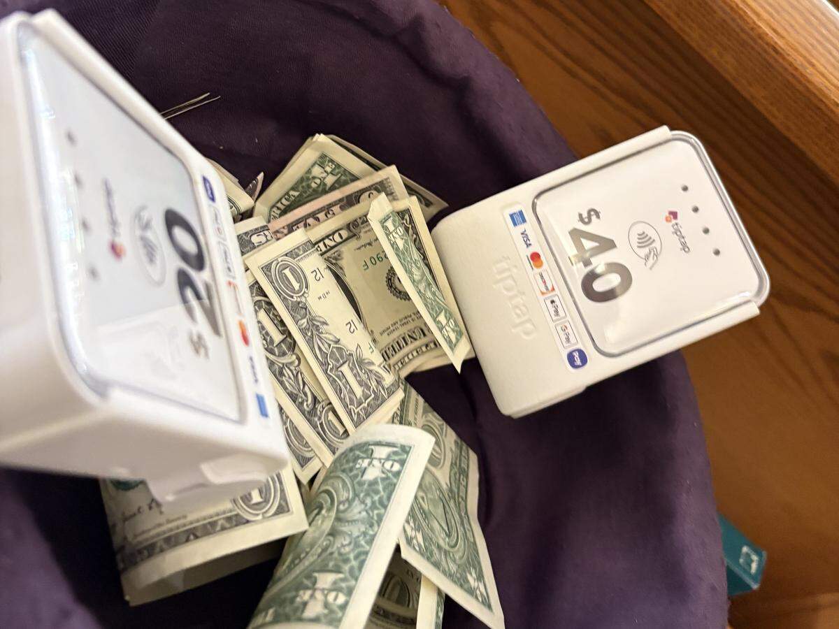 The collection baskets at two&nbsp;Central Valley-area Catholic churches have gone high-tech, with credit card readers strapped to the sides as the straw woven baskets are passed down rows of pews so parishioners can&nbsp;tap&nbsp;in $20 or $40 donation increments&nbsp;during mass.