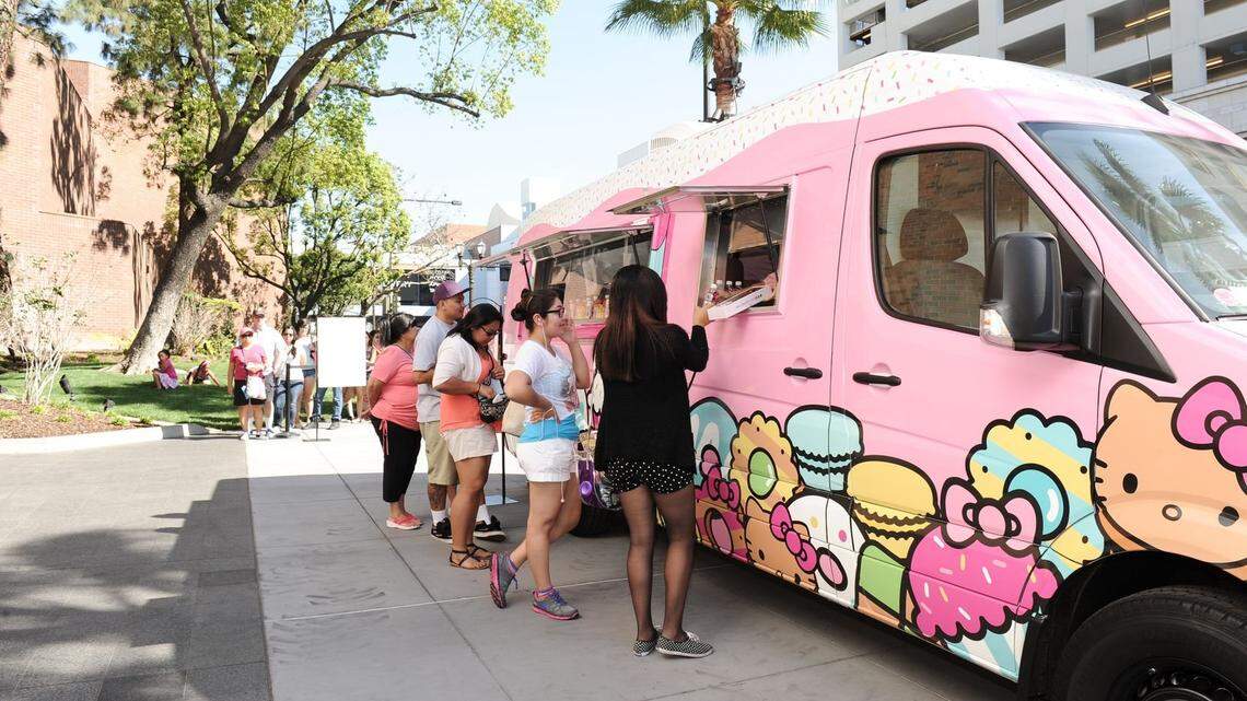 From 10 a.m. to 7 p.m. on Saturday, July 16, 2022 the Hello Kitty Cafe Truck will stop at Fresno’s Fashion Fair Mall.
