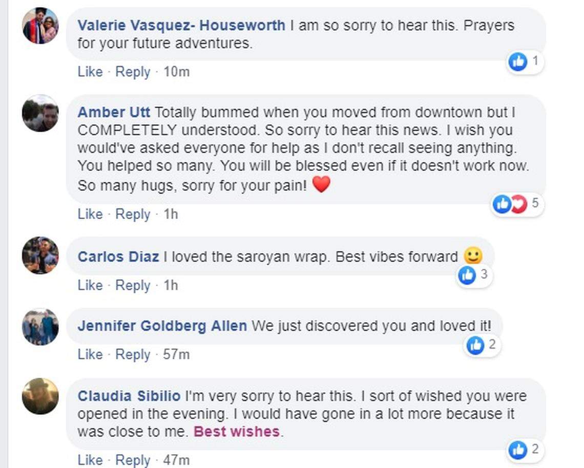 Facebook commenters are mourning Tree of Life restaurant, which announced Thursday that is has closed.