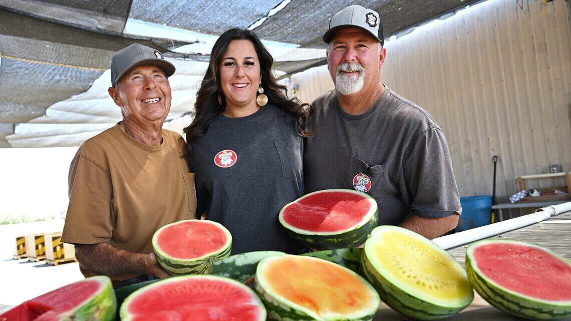 A cornucopia of watermelons awaits just outside Fresno. Nine varieties and counting