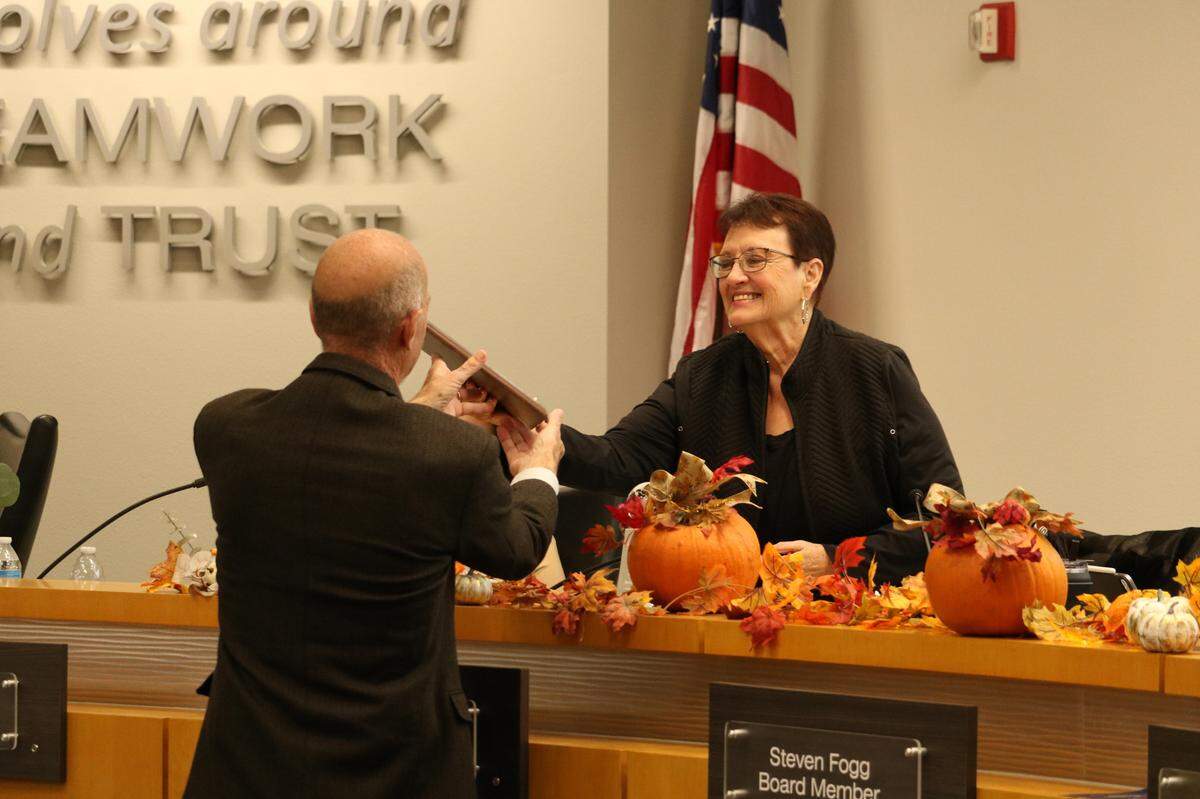 Clovis Unified School Board Trustee Elizabeth “Betsy” Sandoval is retiring after 38 years on the board. She is the only trustee to have served that long.