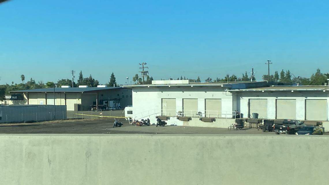 Police investigate a shooting that left one person dead and two with gunshot wounds, west of Highway 99 on Saturday, Oct. 1, 2022.