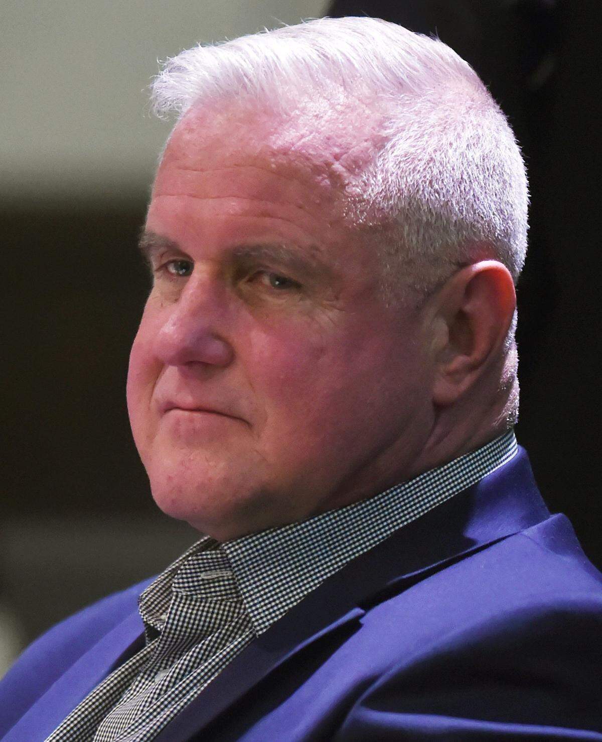 Fresno Unified Area 7 trustee Terry Slatic watches proceedings at the FUSD school board meeting Wednesday night, Jan. 16, 2019 in Fresno.