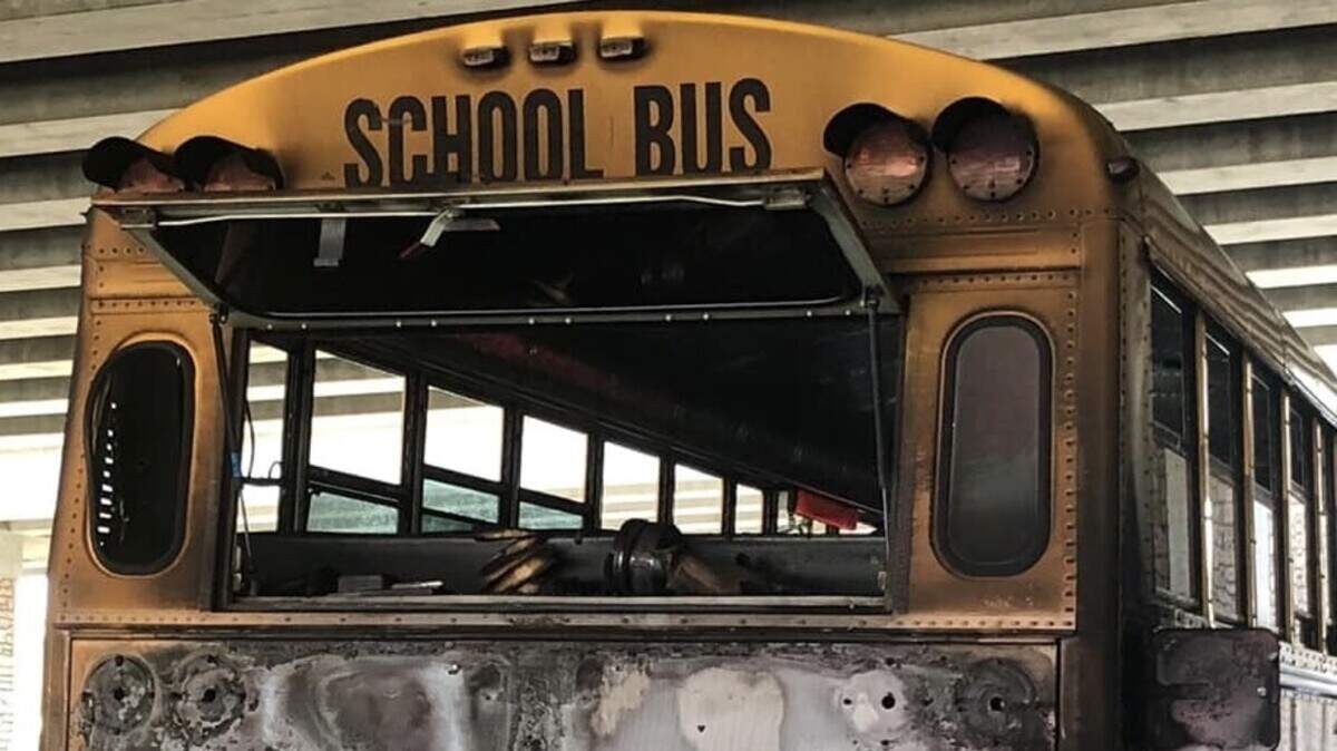A school bus suffered major damage Friday afternoon, March 18, 2022, after it caught on fire along El Dorado Hills Boulevard under Highway 50. All students from Buckeye Unified School District’s Valley View Charter School were safely evacuated.