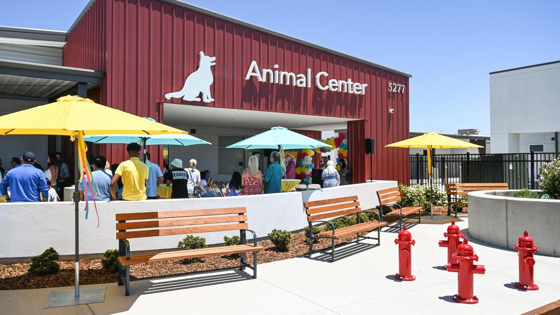 Visitors get ready to tour the Fresno Animal Center during a grand opening and ribbon cutting event at the facility near the airport on Tuesday, June 28, 2022.