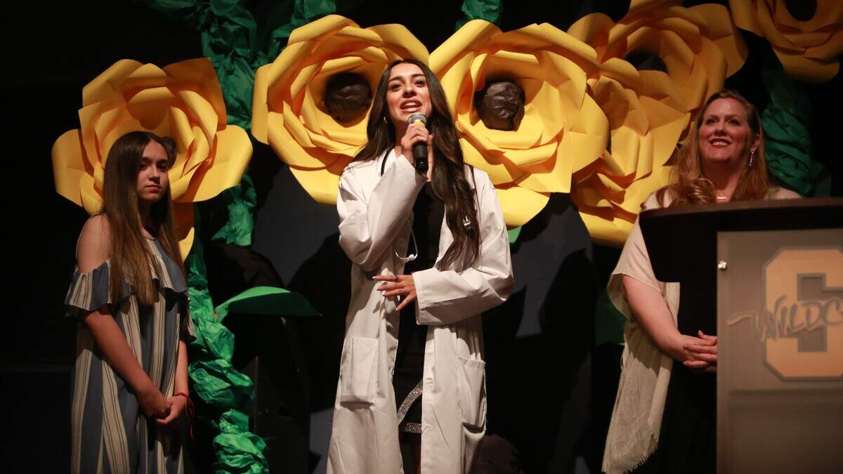 Sunniside High School valedictorian Krista Faith González during the Doctors Academy’s end of the year ceremony on May 18.