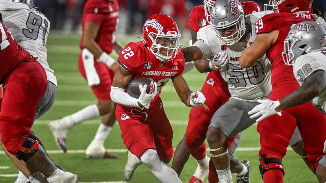 Which TV channel is the Fresno State and UNLV college football game on in Fresno region?