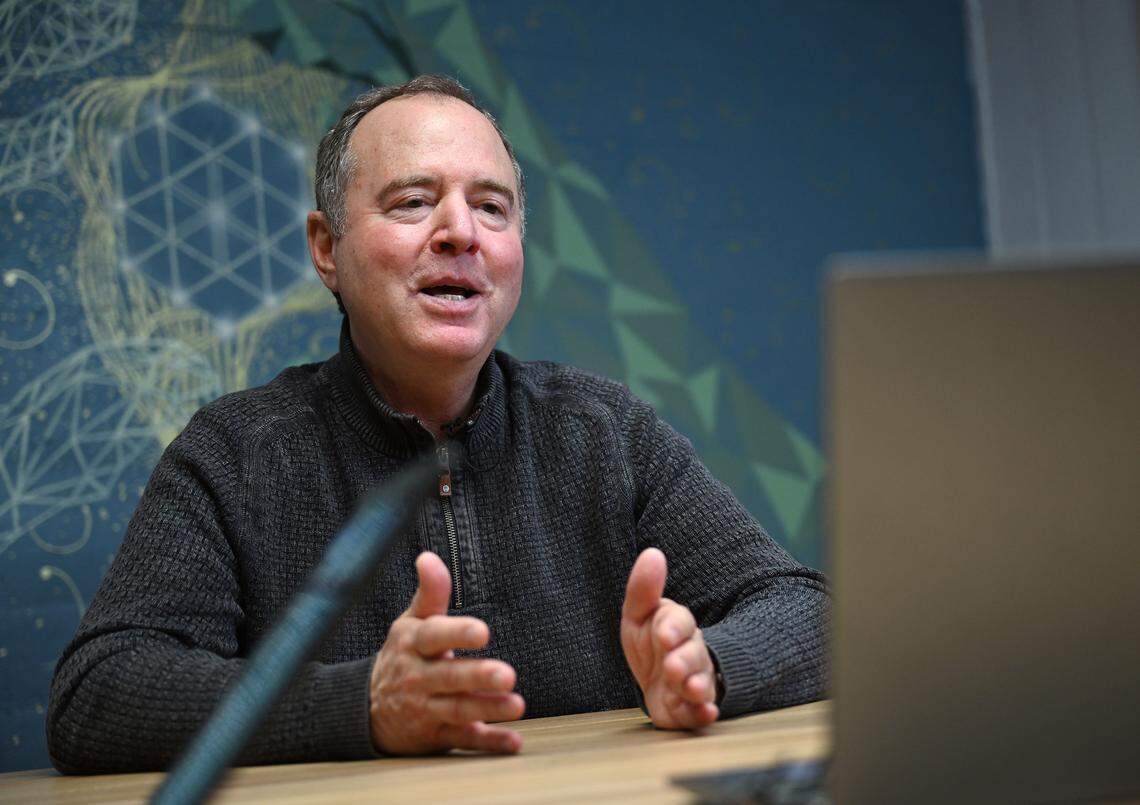 Sen. Adam Schiff joins the McClatchy California Editorial Board on May 23 in Fresno. The freshman senator is working to shape policy while withstanding constant attacks from former President Donald Trump.