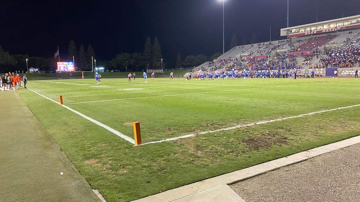 High school football game played at Veterans Memorial Stadium on Thursday, Aug. 22, 2024.