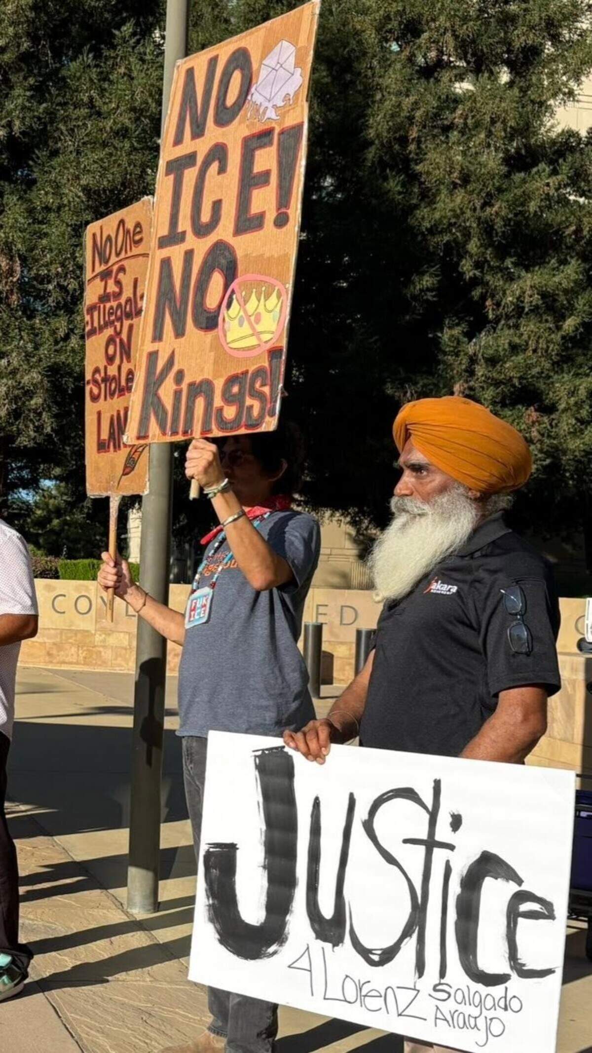 Fresno protesters held a vigil at the Robert E. Coyle Courthouse demanding answers, preservation of evidence and accountability after the Houston ICE shooting.