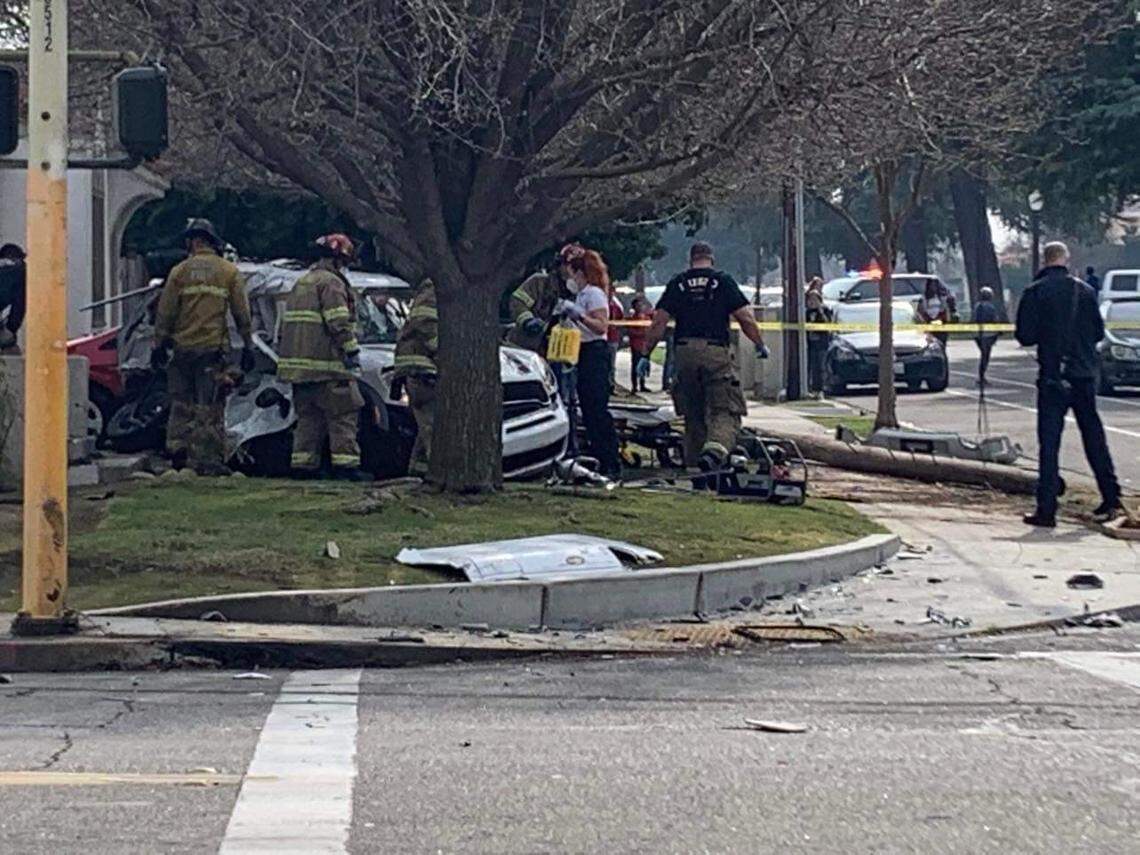 Councilmember Annalisa Perea on Wednesday, June 28, 2023, provided photos of recent Fresno crashes at the intersection of Clinton and Van Ness avenues.
