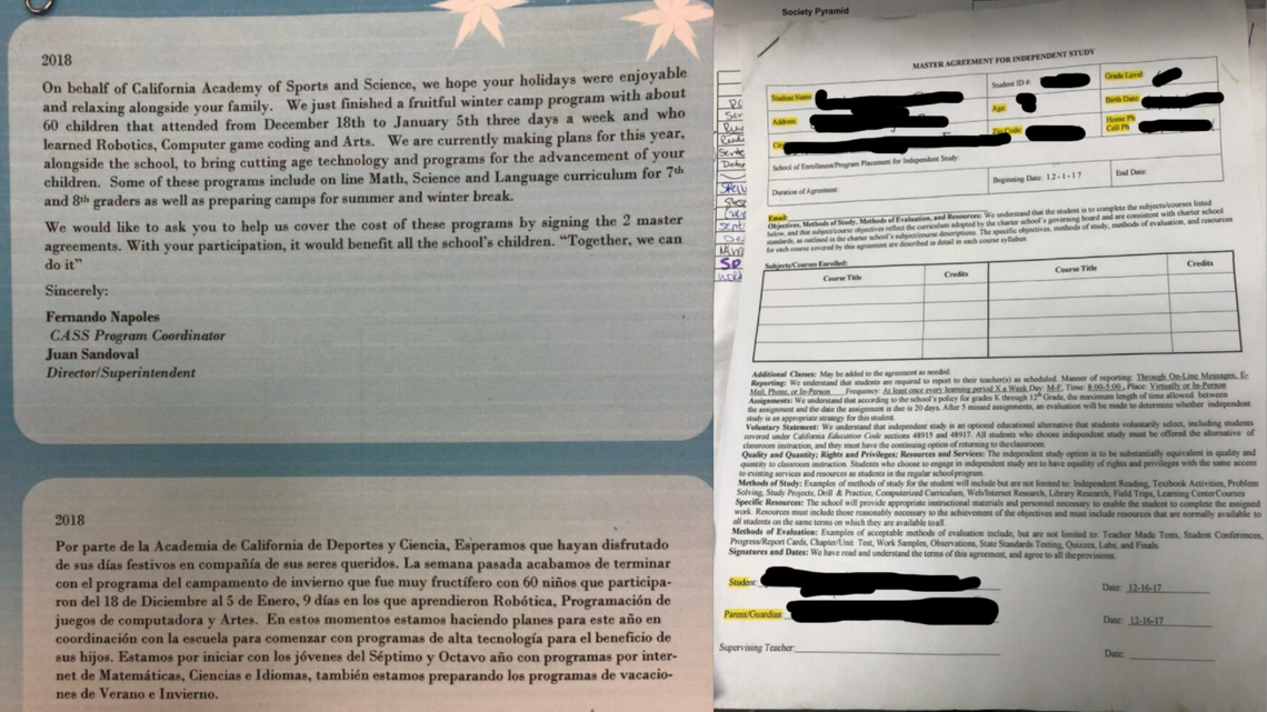 Teachers at Raisin City Elementary School questioned the backdated master agreements they were told to hand out to students.