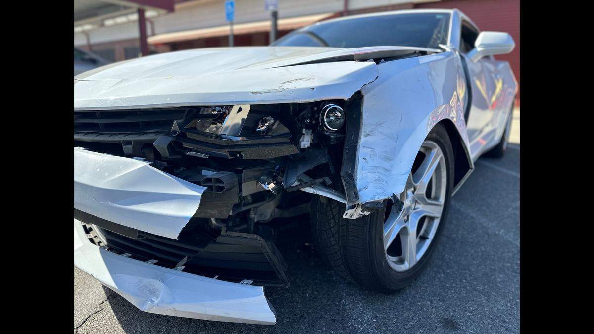 Clovis police released this image of a car they said was used by a woman to strike her neighbor after the two were in an argument on Monday, Nov. 14, 2023.