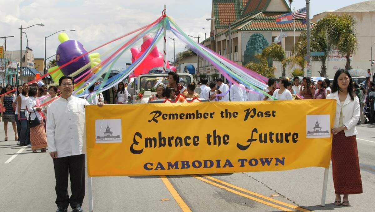 A parade kicks off the Cambodia Town festival in Long Beach.